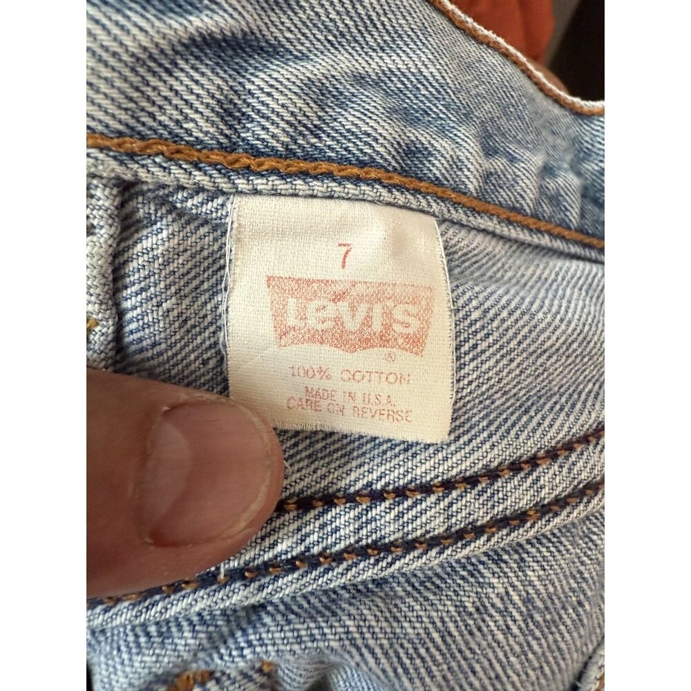 Vintage 80's USA Levi's 501 Jean Shorts Denim Distressed Custom Cut Off | Wmns 6 - Picture 8 of 12